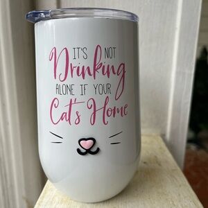 🆕 Tumbler- Cute Cat-Themed White Tumbler. NWT